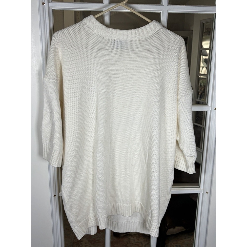 Vintage Limited Express Instant Glamour Cream Knit Oversized Boxy Sweater Size 1